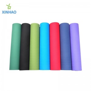 Milieubescherming Dubbele laag tweekleurige aanpasbare (4/6/8 mm) TPE Yoga Mat Groothandel, geschikt voor yoga, fitness, Pilates